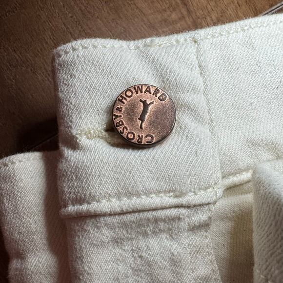 Crosby & Howard Denim Trucker Jacket Women’s Ivory with Copper Buttons Size S - Picture 6 of 6